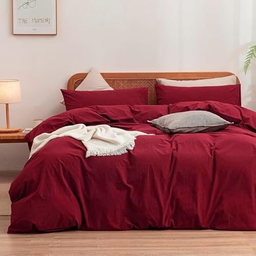 Gezu Bettwäsche 135x200cm Baumwolle Rot Weinrot 2Teilig Einzelbett Bettwäsche Set Oeko-TEX® Standard Zertifiziert Wende Bettwäsche Bettbezug 135x200 und Kissenbezüge 80x80 mit Reissverschluss Gezu Bettwäsche 135x200cm Baumwolle Rot Weinrot 2Teilig Einzelbett Bettwäsche Set Oeko-TEX® Standard Zertifiziert Wende Bettwäsche Bettbezug 135x200 und Kissenbezüge 80x80 mit Reissverschluss