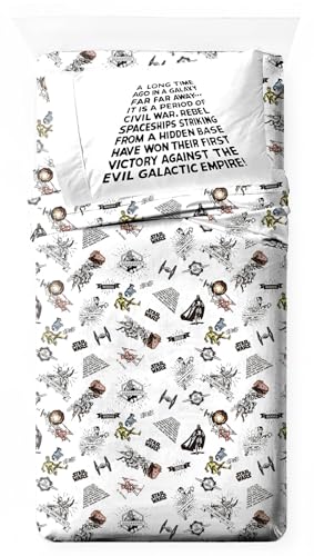 Jay Franco Star Wars Comicbuch-Icons Bettwäsche-Set für Doppelbett, superweich, 3-teiliges Bettwäsche-Set, Kinder-Mikrofaser-Bettlak en mit wendbaren Kissenbezügen
