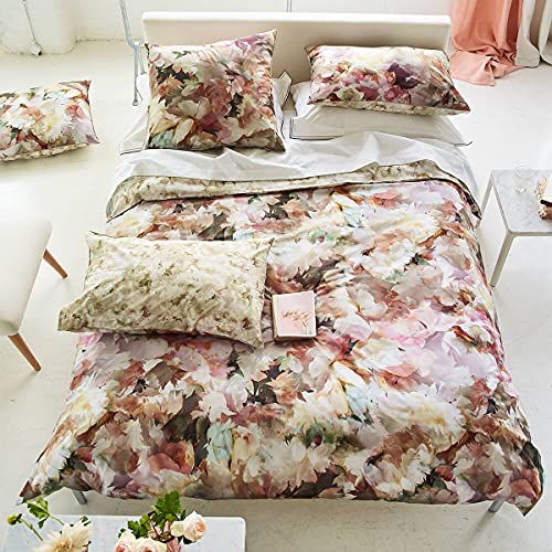 Bettbezug aus Baumwollperkal, Bedruckt, 260 x 240 cm, Rosa, Tagesblumen