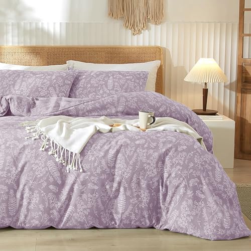 Nayoroom Bettwäsche 135x200 Lila Flieder Blumen Blätter Botanisch Muster Aesthetic Bettwäsche-Set Vintage Pflanzenmuster Microfaser Einzelbett Bettbezug und Kissenbezug 80x80cm Reißverschluss Nayoroom Bettwäsche 135x200 Lila Flieder Blumen Blätter Botanisch Muster Aesthetic Bettwäsche-Set Vintage Pflanzenmuster Microfaser Einzelbett Bettbezug und Kissenbezug 80x80cm Reißverschluss
