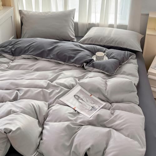 VENIES Bettwäsche 150 x 200 cm Einzelbett Bettbezug kuschelig weich bügelfrei - Bettbezüge mit Verdecktem Reißverschluss Hellblau