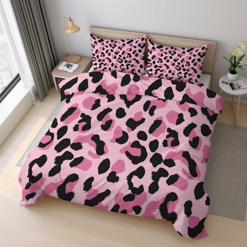 Generisch Bettwäsche 155x220 cm Rosa Leopard 2teilig, Mikrofaser Bettwäsche-Sets Animalprint Gepard, 1 Weich Bettbezug und 1 Kissenbezug 80x80 cm Mit Reißverschluss PZ&S-23 Generisch Bettwäsche 155x220 cm Rosa Leopard 2teilig, Mikrofaser Bettwäsche-Sets Animalprint Gepard, 1 Weich Bettbezug und 1 Kissenbezug 80x80 cm Mit Reißverschluss PZ&S-23