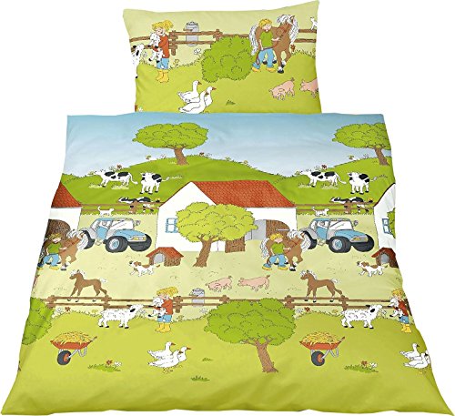 Bierbaum Jack by Kinder Renforce Bettwäsche 2 TLG. 100x135cm Bauernhof Tiere
