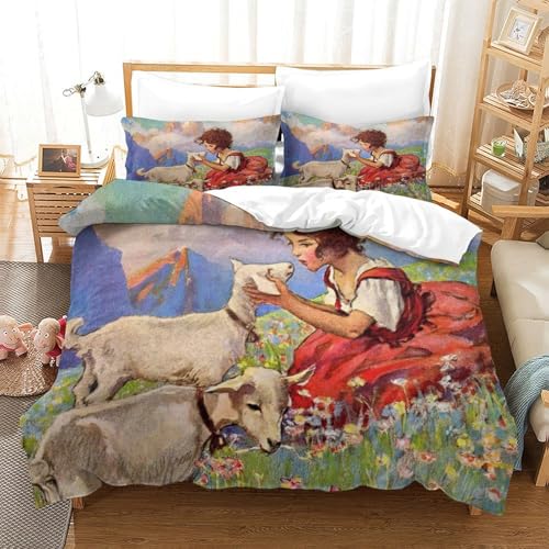 Rochile Heidi Bettbezug Bettwäsche-Sets Kinderbettwäsche Reißverschluss Mit Kissenbezügen Betten Set Für Jugendliche Kinder Schlafzimmer Single?140x200cm?