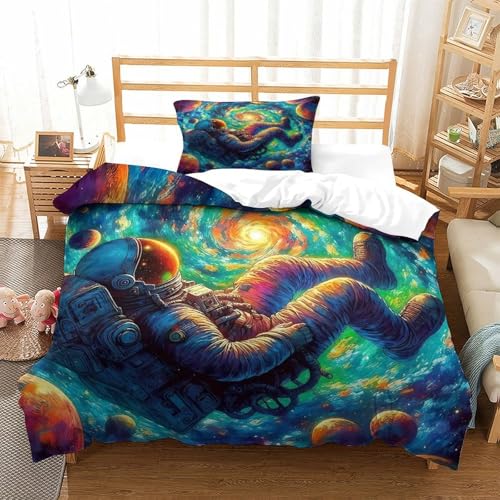 QTIVARLEN Astronaut Bettbezug Bettwäsche Set Kinderbettwäsche-Set Reißverschluss Mit Kissenbezügen Betten Set Für Jugendliche Kinder Schlafzimmer Single?135x200cm? QTIVARLEN Astronaut Bettbezug Bettwäsche Set Kinderbettwäsche-Set Reißverschluss Mit Kissenbezügen Betten Set Für Jugendliche Kinder Schlafzimmer Single?135x200cm?