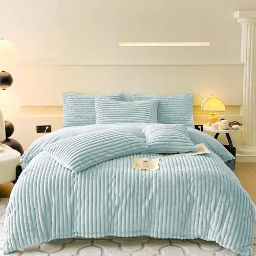 Flauschige Bettwäsche Plüsch Kuschel Fleece Flanell Kunstfell Extra Warm für Winter mit Kissenbezug 80x80 und Reißverschluss (Grün, 135x200cm + 80x80cm 2tlg) Flauschige Bettwäsche Plüsch Kuschel Fleece Flanell Kunstfell Extra Warm für Winter mit Kissenbezug 80x80 und Reißverschluss (Grün, 135x200cm + 80x80cm 2tlg)