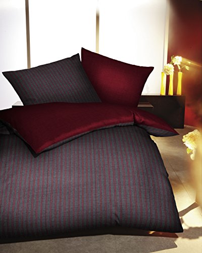 Kaeppel Biber Bettwäsche Eternity Combo Rubin 200x200 cm + 2Stk 80x80 cm