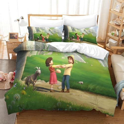 Rochile Heidi Bettbezug Bettwäsche-Sets Kinderbettwäsche Reißverschluss Mit Kissenbezug Betten Set Für Jungen Und Mädchen, Kinder Double?200x200cm?