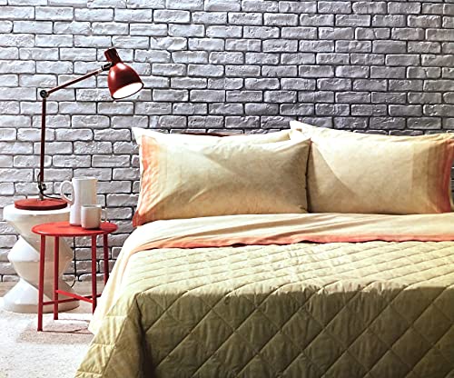 BASSETTI - Bettwäsche-Set für Einzelbett mit doppeltem Kissenbezug, 160 x 280 cm, Farbe R2 Orange