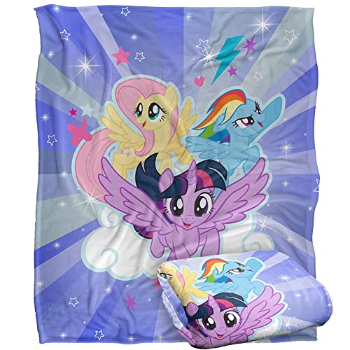 My Little Pony Überwurfdecke, Sternenhimmel, seidig, superweich, 152 x 127 cm