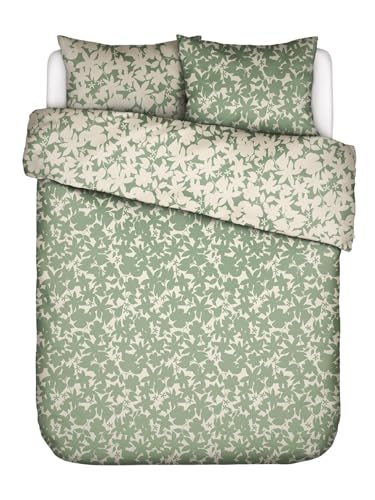 ESSENZA Bettwäsche Sora Greenish,200x200 + 2X 80x80 cm, 100% Baumwollsatin, Blumen
