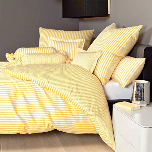 Janine Design Streifen-Bettwäsche modern Classic hellgelb Kissenbezug einzeln 40x60 cm
