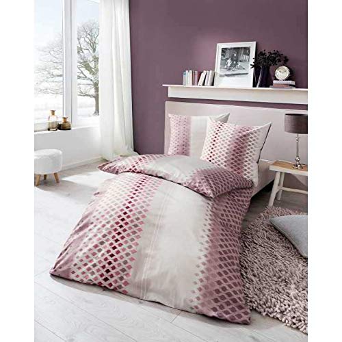 Kaeppel Mako Satin Bettwäsche Rauten Various Mauve 135 x 200 cm + 80 x 80 cm Mauve
