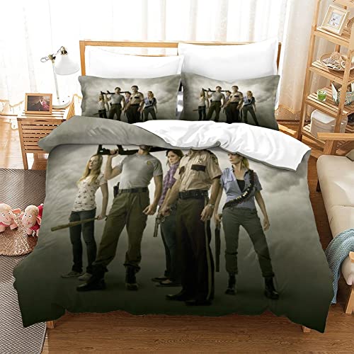 OROXCO The Walking Dead Poster 3D Quilt Cover, DREI Stück Bettwäsche Set, Mikrofaser Quilt Cover Set