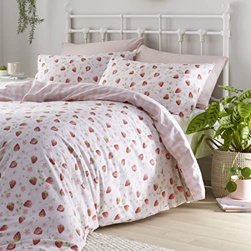 HOMEMAKER BEDDING Bettbezug-Set, Kissenbezüge, Erdbeerdruck (King-Size)
