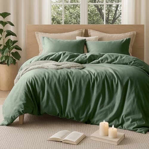 Sedefen Bettwäsche 220x240 cm Baumwolle Salbei Grün,Oeko-TEX zertifizierte Bettwäsche Set,Baumwollbettwäsche mit Reißverschluss und 2 Kissenbezug 80x80 cm Sedefen Bettwäsche 220x240 cm Baumwolle Salbei Grün,Oeko-TEX zertifizierte Bettwäsche Set,Baumwollbettwäsche mit Reißverschluss und 2 Kissenbezug 80x80 cm