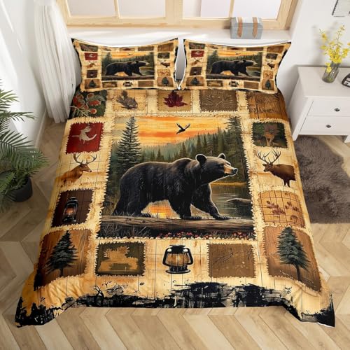 Loussiesd Bär Bettwäsche Set 135x200cm Wildtiere Betten Set Landhaus Land Bettbezug Set Natur Wildtiere Betten Set Zimmer Dekor Wald Bettwäsche-Set Loussiesd Bär Bettwäsche Set 135x200cm Wildtiere Betten Set Landhaus Land Bettbezug Set Natur Wildtiere Betten Set Zimmer Dekor Wald Bettwäsche-Set