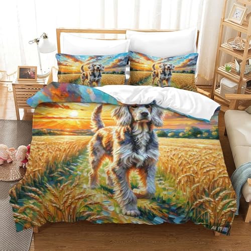 UNRXJZLVM Deutscher Wirehaired Zeiger Bettbezug Set Bettwäsche Kinderbettwäsche Reißverschluss Mit Kissenbezügen, Betten Set Für Jugendliche Kinder Schlafzimmer Single?140x200cm?