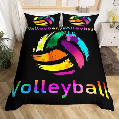 Loussiesd Volleyball Bettwäsche Set 135x200cm für Mädchen Jungen Sports Thema Betten Set Volleyball Spiel Bunt Bettbezug Set Zimmer Dekor Volleyball Spieler Sammlung 2Stück Loussiesd Volleyball Bettwäsche Set 135x200cm für Mädchen Jungen Sports Thema Betten Set Volleyball Spiel Bunt Bettbezug Set Zimmer Dekor Volleyball Spieler Sammlung 2Stück