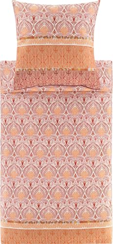 BASSETTI Nairobi Bettwäsche + 1 Kissenhülle aus 100% Baumwollsatin in der Farbe ROT R1, Maße: 135x200 + 1 K 80x80 cm - 9332102