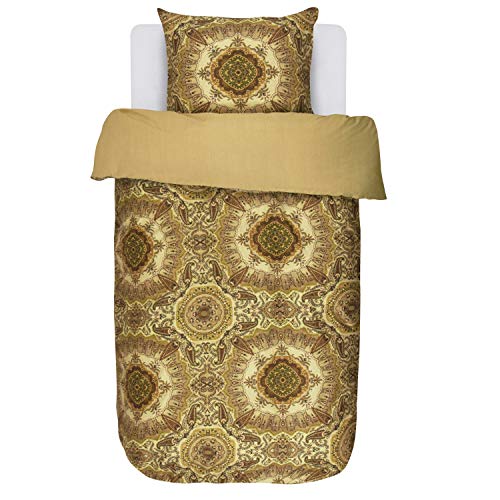 ESSENZA Bettwäsche Cadiz Gold Gelb Ornamente Paisley Satin, Größe:155 cm x 220 cm