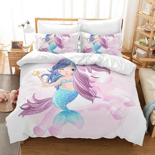 Leleyouzer Einhorn Bettwäsche für Mädchen Kinder,Weiche und Bequeme Mikrofaser Bettwäsche,Niedlicher Einhorn Bettbezug mit Reißverschluss + 2 Kopfkissenbezüge 50 x 75cm (E 4, 135×200 cm) Leleyouzer Einhorn Bettwäsche für Mädchen Kinder,Weiche und Bequeme Mikrofaser Bettwäsche,Niedlicher Einhorn Bettbezug mit Reißverschluss + 2 Kopfkissenbezüge 50 x 75cm (E 4, 135×200 cm)