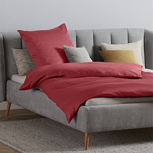 La Vida Satin Bettwäsche Set Uni mit Deckenbezug in 135x200 cm + Kissenbezug 80x80 cm in WEINROT aus Baumwolle + Reißverschluss | ÖkoTex zertifiziert | seidig Glatte Schlafzimmer Einrichtung La Vida Satin Bettwäsche Set Uni mit Deckenbezug in 135x200 cm + Kissenbezug 80x80 cm in WEINROT aus Baumwolle + Reißverschluss | ÖkoTex zertifiziert | seidig Glatte Schlafzimmer Einrichtung