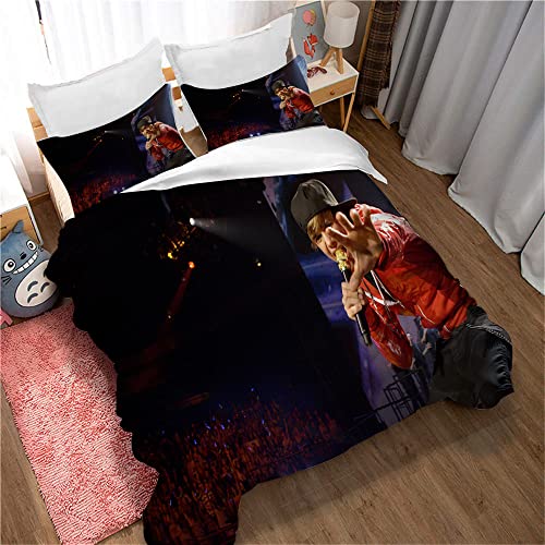 CHAOSE Bettbezug-Set, 100% Reine Baumwolle, Justin Bieber Singer, Hotelqualität, Bettbezug-Set Mit Kissenbezügen, Pflegeleicht Und Superweiche Luxus-Bettwäsche (Bild 06,135 x 200 cm)