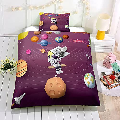 Hiseng Kinderbettwäsche für Mädchen Jungen, 3D Universum Bettwäsche Sets Kissenbezug, Bettwäsche Mikrofaser Reißverschluss (220x260cm, Astronaut) Hiseng Kinderbettwäsche für Mädchen Jungen, 3D Universum Bettwäsche Sets Kissenbezug, Bettwäsche Mikrofaser Reißverschluss (220x260cm, Astronaut)