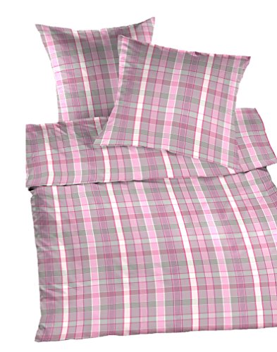  Mako Soft Seersucker buntgewebt in rosa flieder silber 155x220 + 80x80 cm