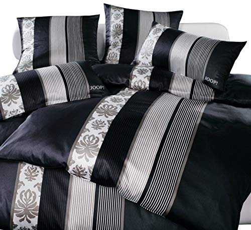 Joop! Mako Satin Bettwäsche Ornament Stripes 4022/9 schwarz 135x200 cm