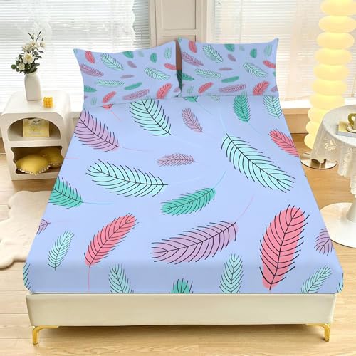 Luxuriöses Bettwäsche-Set für King-Size-Lila Landhausstil Betten mit tiefen Taschen, Weiche und Gemütliche Mikrofaser, 3-teiliges Set mit 2 Kissenbezügen, 150 x 200 cm,30 cm Tasche L588