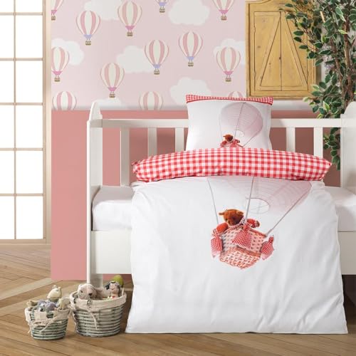 Traumschlaf Renforcé Bettwäsche Ballon Bär Pink