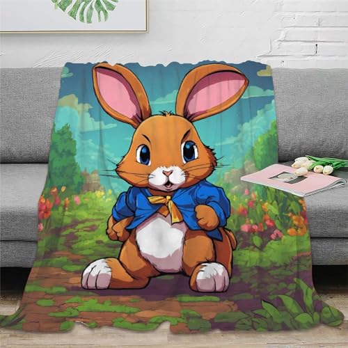 FYQTCIAN Bettwäsche Hase Decke – Flannel Microfibre 3D Print Fleece Zeichentrickfilm – Weiche, Dicke Sofa? Und Bett?Decke, Perfekt Als Weihnachts? Oder Geburtstagsgeschenk 50x60inch(127x152cm)