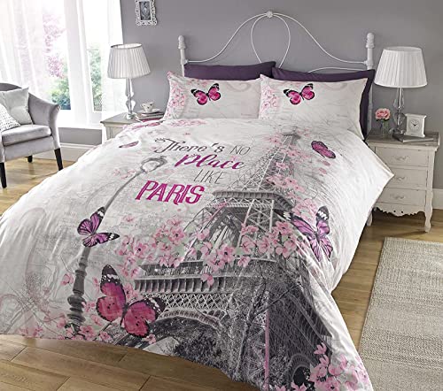 Teqoasiy Bettwäsche 3D Bettbezug Set 180 X 200Cm Paris Romantischer Bettbezug Kissenbezug Set Bettwäsche 3D Digitaldruck Heimtextilien