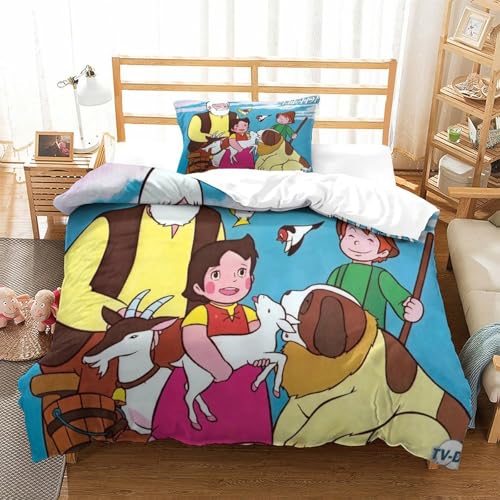 Rochile Heidi Bettbezug Bettwäsche Set Kinderbettwäsche Reißverschluss Mit Kissenbezügen Betten Set Für Jugendliche Kinder Schlafzimmer Single?135x200cm?