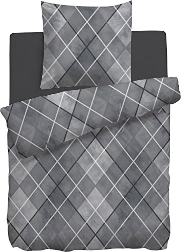 Heckett & Lane Bettwäsche Biber grau Größe 135x200 cm (80x80 cm)