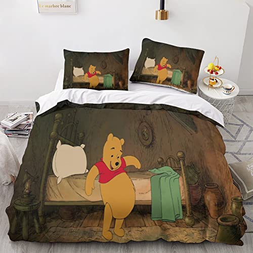 BIVEE The 3D Gedruckt Kopfkissenbezügen Animation Bettwäsche Set Reißverschluss Weiche Mikrofaser Steppdeckenbezug 3 Teiliges Für Mädchen Jungen Double?200x200cm?