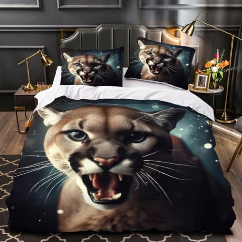 RFFLUX 3D Leopard Bettwäsche 155x220 cm 2teilig Microfaser Bettwäsche Leopard Bettbezüge Sommer Weich und Angenehme Bettbezug Set mit Kissenbezug 80x80 cm?Stil 43-19? RFFLUX 3D Leopard Bettwäsche 155x220 cm 2teilig Microfaser Bettwäsche Leopard Bettbezüge Sommer Weich und Angenehme Bettbezug Set mit Kissenbezug 80x80 cm?Stil 43-19?