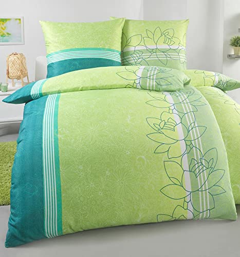 DreamHome 4 teilige Bettwäsche Mikrofaser AllSeason Bettbezug für Bettdecke, Steppdecken 135x200 und Kissen 80x80 Große Auswahl an Farben, Kissenbezug, Design - Motiv:Design 9