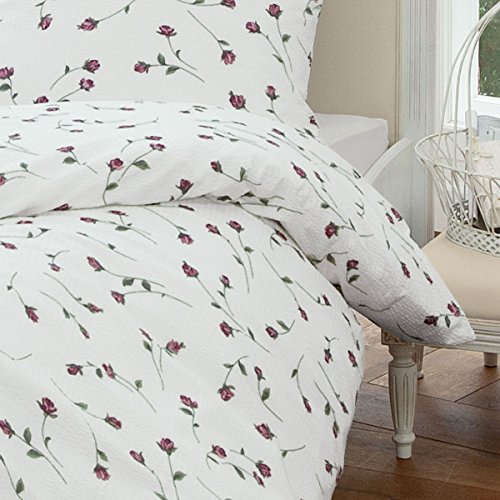 Janine Design Seersucker Bettwäsche Tango rosa 1 Bettbezug 240 x 220 cm + 2 Kissenbezüge 80 x 80 cm