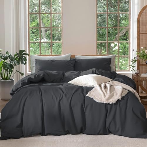 Boqingzhu Bettwäsche 135x200 cm Baumwolle Grau Anthrazit Uni Bettwaren & Bettwäsche Set Einzelbett Perkal Baumwoll Bettbezug 135 x 200 und Kissenbezug mit Reißverschluss Boqingzhu Bettwäsche 135x200 cm Baumwolle Grau Anthrazit Uni Bettwaren & Bettwäsche Set Einzelbett Perkal Baumwoll Bettbezug 135 x 200 und Kissenbezug mit Reißverschluss