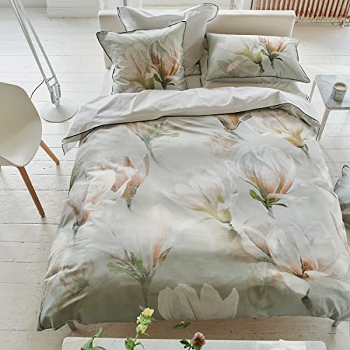 Bedruckter Bettbezug aus Baumwoll-Satin Yulan Magnolie, 200 x 200 cm Designers Guild