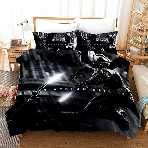 H&Y HY Bettwäscheset, bestehend aus Bettbezug und Kissenbezug, 3D-Digitaldruck, Mikrofaser, Bettwäsche für Kinder, 3-teilig – Motiv Batman, Gelb (S), Lit Simple 135 * 200cm H&Y HY Bettwäscheset, bestehend aus Bettbezug und Kissenbezug, 3D-Digitaldruck, Mikrofaser, Bettwäsche für Kinder, 3-teilig – Motiv Batman, Gelb (S), Lit Simple 135 * 200cm