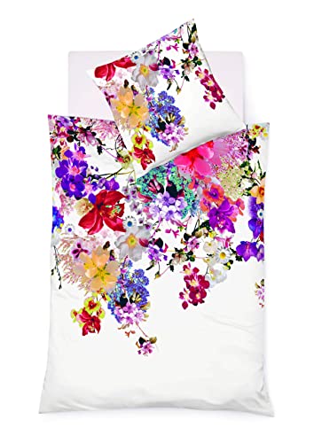 fleuresse Mako-Satin Bettwäsche 155x220 Frühling Blumen Blüten bunt 114254-09