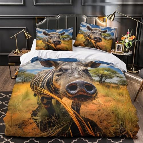 Wild Tiger Porträt 3D Gedruckt Bettwäsche 3 Teilig black Weiß Animal Bettbezug mit Reißverschluss Weich mit Kissenbezug Schlafkomfort Hautfreundlich for Erwachsene,Kinder,Teenage r Single?140x200cm?