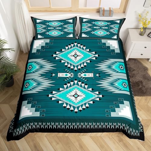 Homewish Jungen Westliche Dekoration Bettwäsche Teens Böhmische Azteken Bettbezug 135x200 Exotischer Südwesten Bettwäsche Set Kinder Jungen Erwachsene Frauen Landhaus Bettset Zimmerdekor Weich