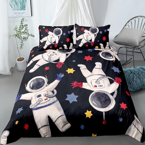 Cartoon-Astronauten-Raums chiff Kinder Bettwäsche 90X190 cm 3Teilig Jungen Und Mädchen 100% Mikrofaser Sommer Weiche Winter Warm Bettbezüge 3D Bettbezug Mit 2 Kissenbezüge - Bequem Und Pfle -089M360J1 Cartoon-Astronauten-Raums chiff Kinder Bettwäsche 90X190 cm 3Teilig Jungen Und Mädchen 100% Mikrofaser Sommer Weiche Winter Warm Bettbezüge 3D Bettbezug Mit 2 Kissenbezüge - Bequem Und Pfle -089M360J1