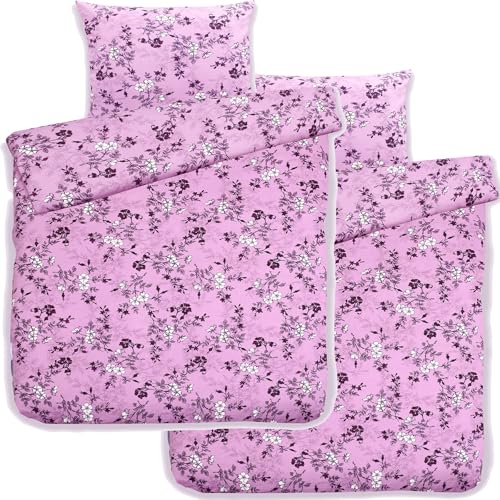 KH-Haushaltshandel 4-TLG. Biber Winter Bettwäsche 2X(135x200 + 80x80cm), Flieder, Blüten, Baumwoll Mischgewebe (P-BiberFliederBlüten2x) KH-Haushaltshandel 4-TLG. Biber Winter Bettwäsche 2X(135x200 + 80x80cm), Flieder, Blüten, Baumwoll Mischgewebe (P-BiberFliederBlüten2x)