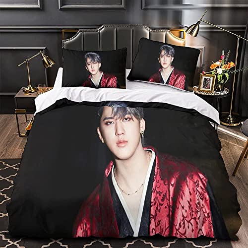 Zbeiba Bettwäsche 135x200 cm,Bettwäsche Set Bettbezug und 2 Kissenbezug,Strey Kids Bettbezug mit Reißverschluss,für Kinder Jungen Mädchen(SKZ3,135x200+2 * 50x75)